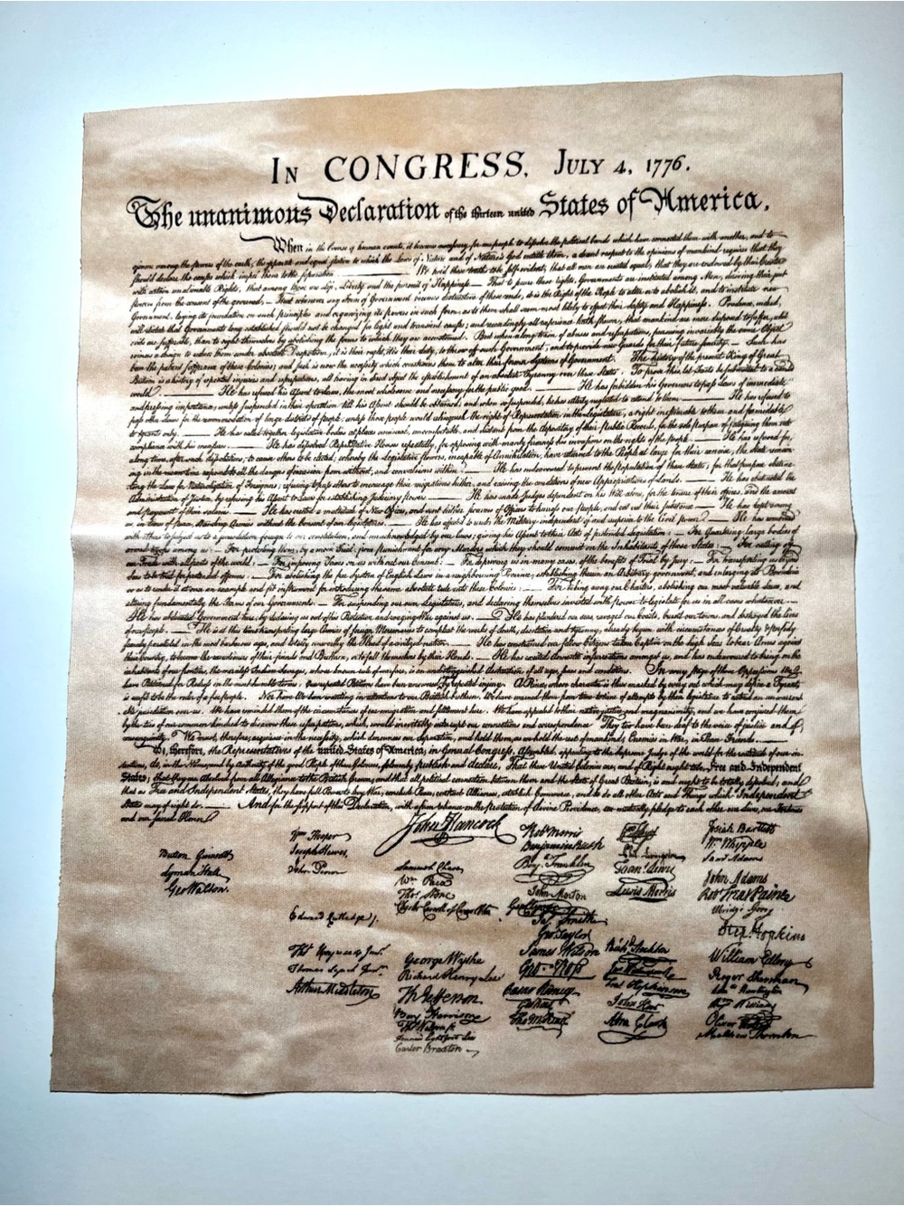 Declaration of Independence Microfiber Eyeglass Cleaning Cloth Historic Document